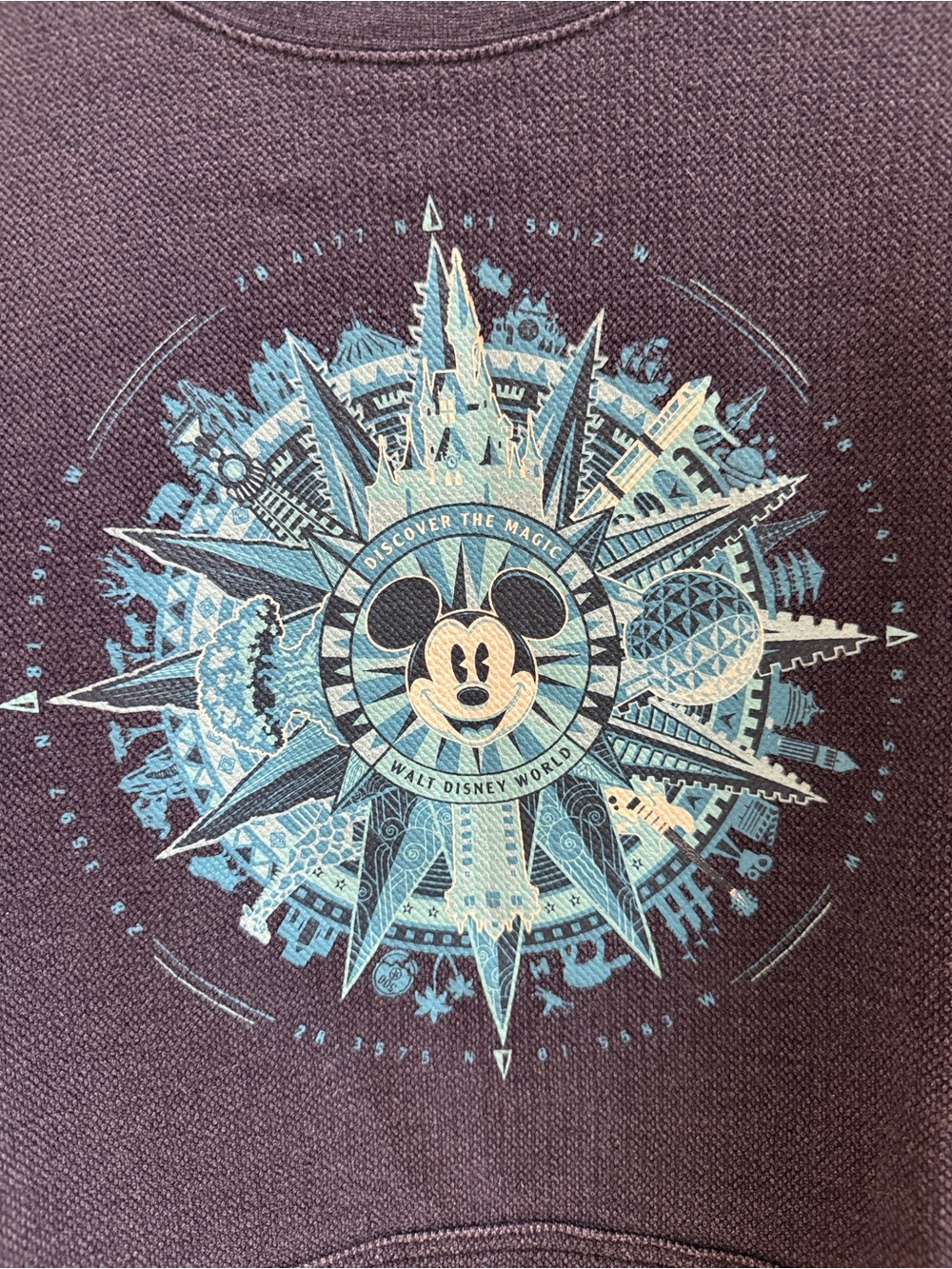 Disney Parks Discover the Magic Mickey Mouse Compass Pullover Sweatshirt Navy - Picture 2 of 4